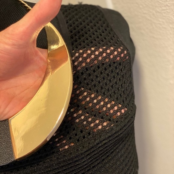 Joseph Ribkoff Black Mesh Bodycon Dress Fitted - Picture 3 of 8